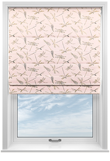 Dragonflies, Pink - Twist&Fit Roman Blind